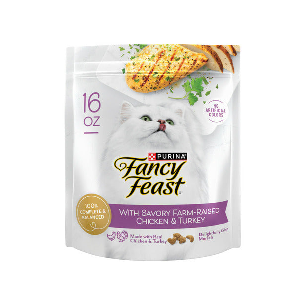 Purina Fancy Feast Dry Cat Food with Savory Farm-Raised Chicken and Turkey  DestGlow