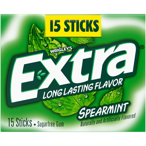 Extra Gum Spearmint Sugar Free Chewing Gum Single Pack Stick  DestGlow