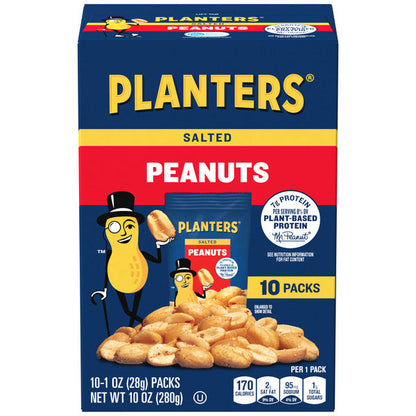 Planters Salted Peanuts 10-Pack, .62 LB