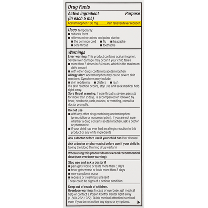 TopCare Pain &amp; Fever, 160 mg, Oral Suspension, Bubble Gum Flavor, Children&
