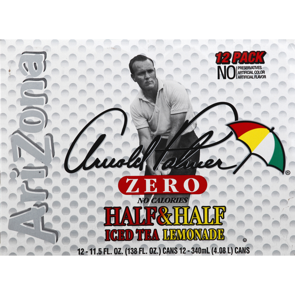 AriZona Iced Tea/Lemonade, Half &amp; Half, Zero, 12 Pack  DestGlow