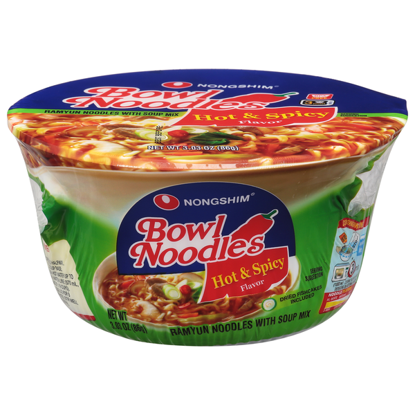 Nongshim Bowl Noodles Hot &amp; Spicy Flavor  DestGlow