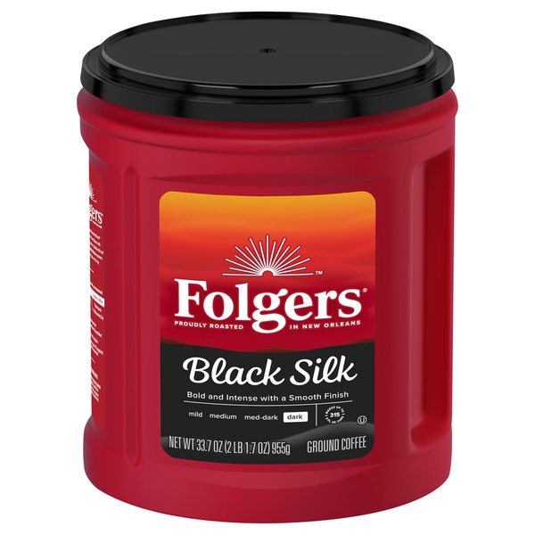 Folgers Coffee, Ground, Black Silk, Dark  DestGlow