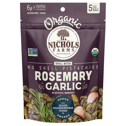 Nichols Farms Organic No Shell Pistachios, Rosemary Garlic