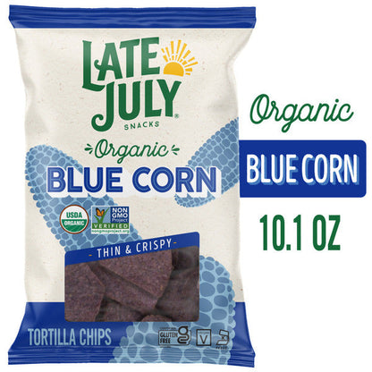 LATE JULY Snacks Restaurant Style Blue Corn Tortilla Chips