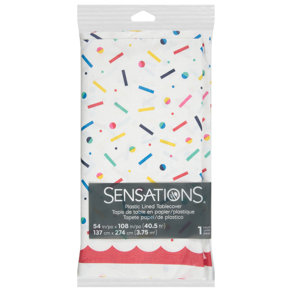 Sensations Birthday Bliss Plastic Lined Tablecover  DestGlow