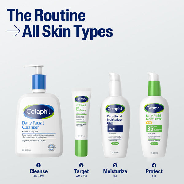 Cetaphil Daily Facial Moisturizer SPF 35, 3 Fl Oz, Gentle Facial Moisturizer for Dry or Oily Combination Sensitive Skin, Fragrance Free  DestGlow