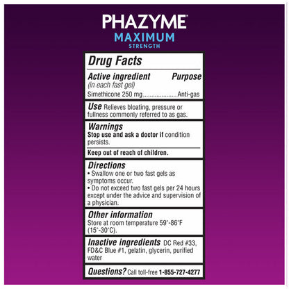 Phazyme Gas &amp; Bloating Relief Maximum Strength