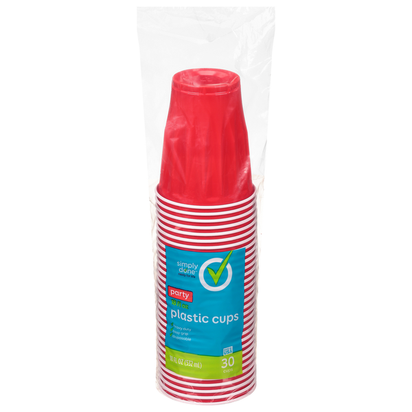 Simply Done Plastic Cups, Party, 18 Fluid Ounce  DestGlow