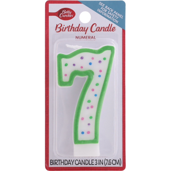 Betty Crocker Birthday Candle, Numeral 7, 3 Inch  DestGlow