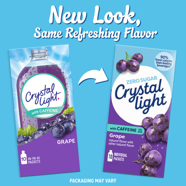 Crystal Light Grape Powdered Drink Mix with Caffeine  DestGlow