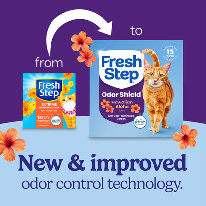 Fresh Step Odor Shield Multi Cat Clumping Litter with Febreze Freshness, Hawaiian Aloha