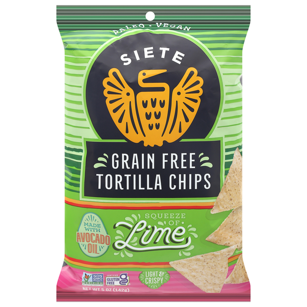 Siete Tortilla Chips, Grain Free, Squeeze of Lime  DestGlow
