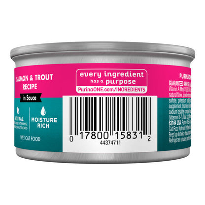 Purina ONE Natural, High Protein Cat Food, Salmon and Trout Recipe in Sauce
