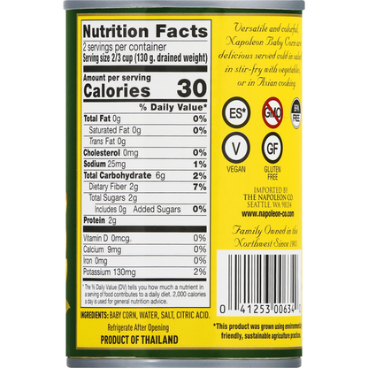 Napoleon Co. Baby Corn, Cut