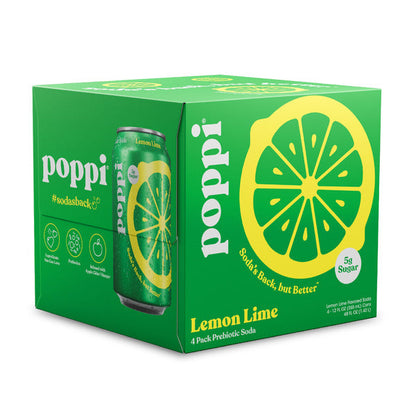 Poppi Prebiotic Soda, Lemon Lime