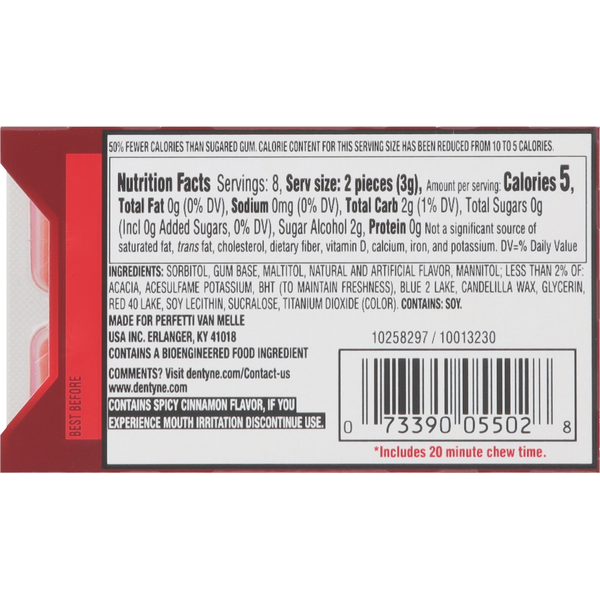 Dentyne Sugar Free Spicy Cinnamon Gum  DestGlow