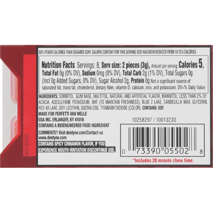 Dentyne Sugar Free Spicy Cinnamon Gum  DestGlow