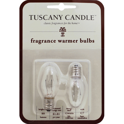 Tuscany Candle Warmer Bulbs, Fragrance, Candelabra, 15 Watts