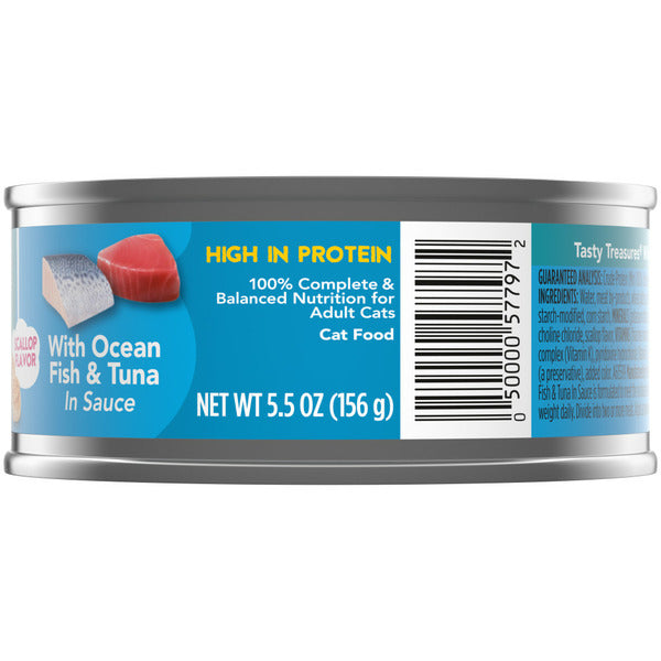 Purina Friskies Pate Wet Cat Food, Tasty Treasures With Ocean Fish &amp; Tuna and Scallop Flavor  DestGlow