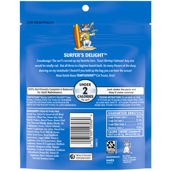 TEMPTATIONS MixUps Crunchy and Soft Cat Treats Surfers&