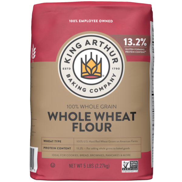 King Arthur Baking Company Whole Wheat Flour, 100% Whole Grain, Non-GMO Project Verified, Certified Kosher  DestGlow