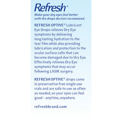 Refresh Optive Preservative-Free Artificial Tears Lubricant Eye Drops