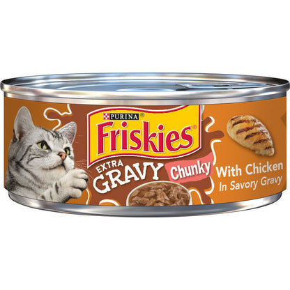 Purina Friskies Gravy Wet Cat Food, Extra Gravy Chunky With Chicken in Savory Gravy