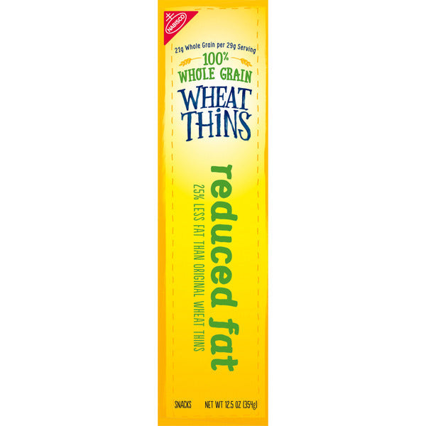 WHEAT THINS Reduced Fat Snacks, Whole Grain Wheat Crackers, Snack Crackers, Family Size 13 oz  DestGlow