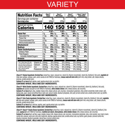 Cheez-It Variety Pack Cheese Crackers, Baked Snack Crackers, Grab n&