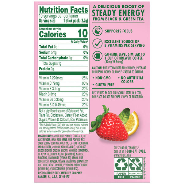 V8 Energy Strawberry Lemonade Powder  DestGlow