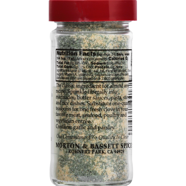 Morton &amp; Bassett Spices Garlic with Parsley, Granulated  DestGlow