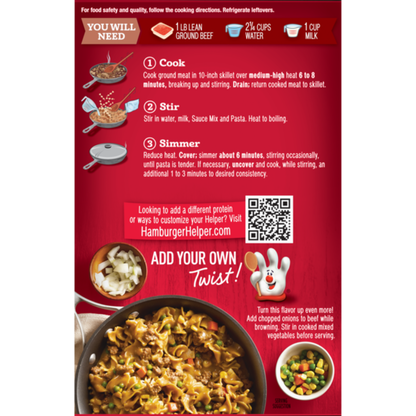 Hamburger Helper Beef Pasta, Rich Savory Sauce
