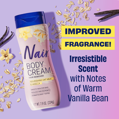 Nair Body Cream Hair Remover With Nourishing Oat Milk And Vanilla