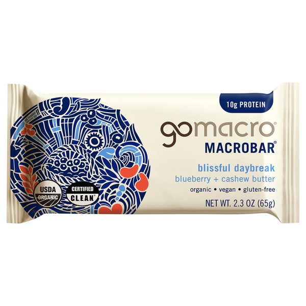 GoMacro Blueberry + Cashew Butter MacroBar  DestGlow