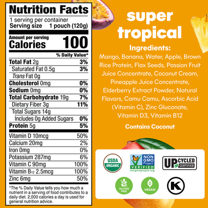 NOKA Superfood Smoothies, Super Tropical 4pack