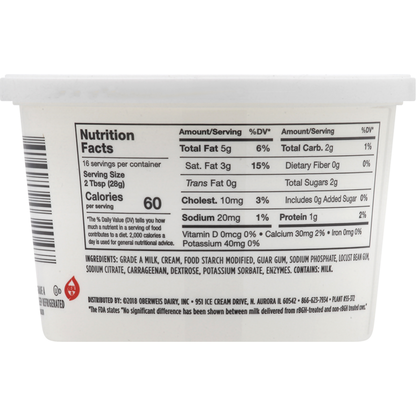 Oberweis Sour Cream, Traditional