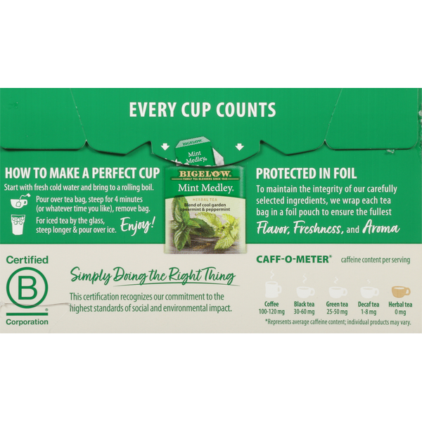 Bigelow Mint Medley Herbal Tea  DestGlow