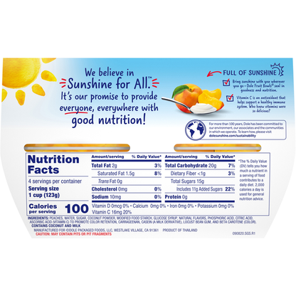 Dole Parfait, Peaches &amp; Creme