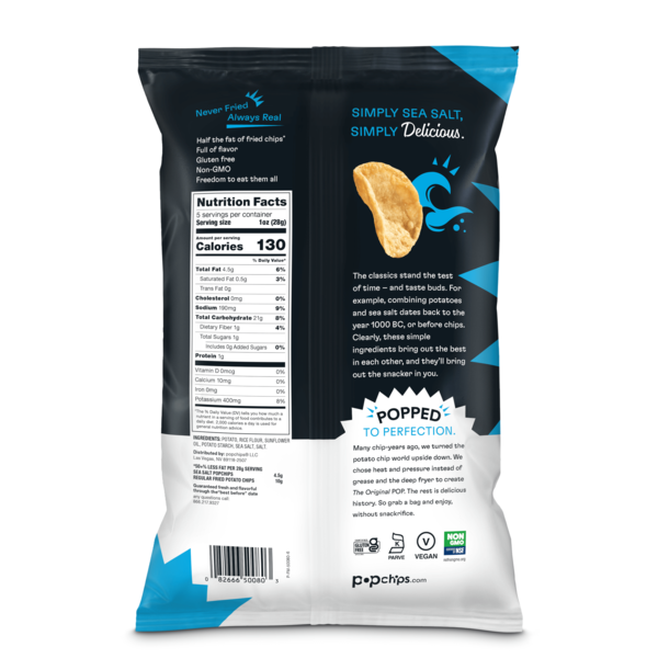 popchips Sea Salt Potato Chips, Low-Calorie, Gluten-Free, Healthy Snack  DestGlow