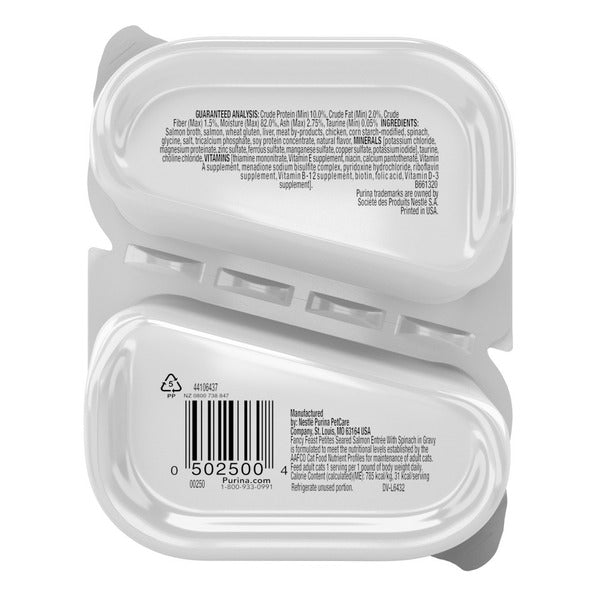 Purina Fancy Feast Petites Seared Salmon Entree With Spinach in Gravy Gourmet Wet Cat Food