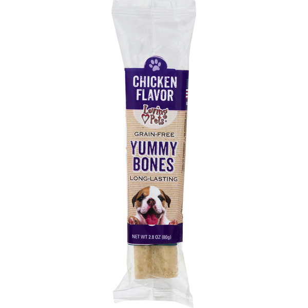 Loving Pets Dog Treats, Grain-Free, Yummy Bones, Chicken Flavor  DestGlow