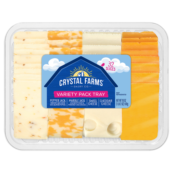 Crystal Farms Cheese, Assorted, Variety Pack Tray  DestGlow