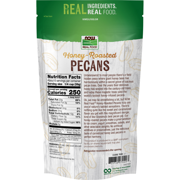 NOW Real Food Pecans, Honey-Roasted  DestGlow