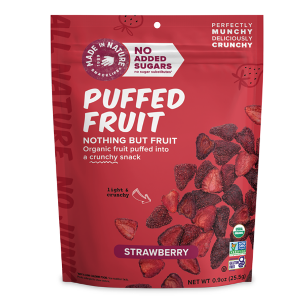 Made In Nature Organic Puffed Fruit, Strawberry  DestGlow