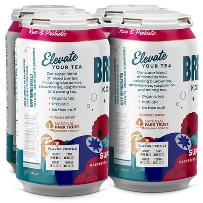 Brew Dr. Kombucha Superberry, w/ Raspberry, Blueberry &amp; Oolong Tea