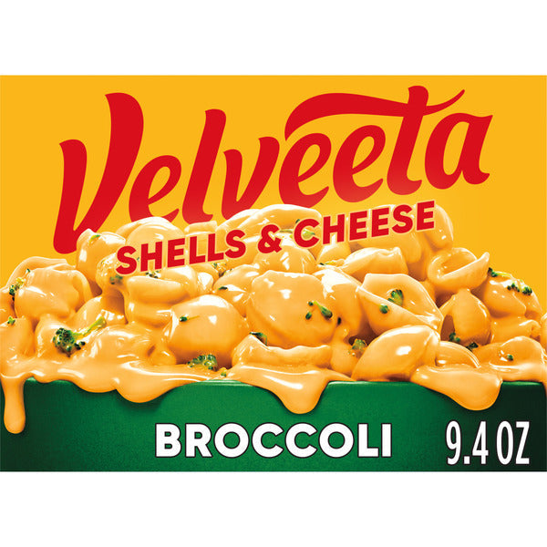 VELVEETA Shells &amp; Cheese Mac &amp; Cheese with Broccoli Florets Meal  DestGlow