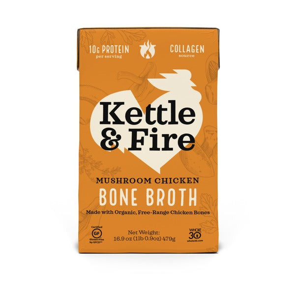 Kettle &amp; Fire Mushroom Chicken Bone Broth  DestGlow