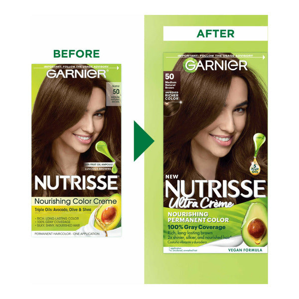 Garnier Nourishing Hair Color Creme, 50 Medium Natural Brown (Truffle)  DestGlow