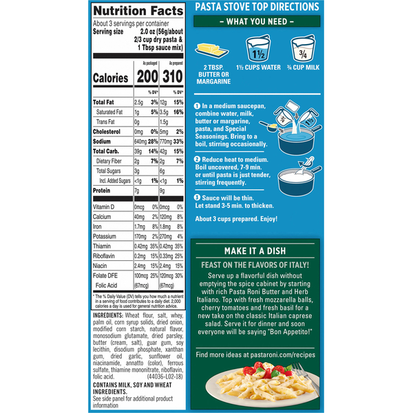 Pasta Roni Penne, Butter &amp; Herb Italiano Flavor